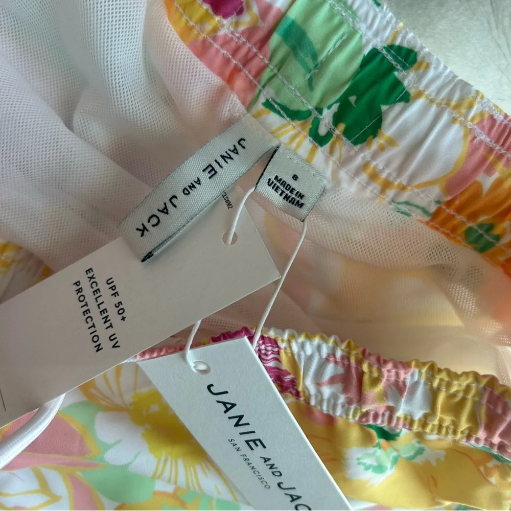 Janie and Jack Pastel Floral Swim Shorts UPF 50 - Picture 5 of 6